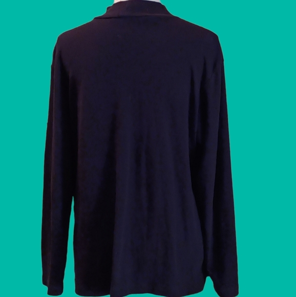 Liz Claiborne Black Mock Turtleneck Jersey - Size XL - Picture 3 of 6